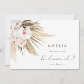 Waterverf Pampas Grass zal je mijn Bridesmaid zijn Kaart (Voorkant)