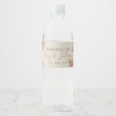 Waterverf Pampas Handgeschilderd Bruiloft Waterfles Etiket (Voorkant)