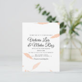 Waterverf Pampas Leaf Silhouette Wedding Invitati Briefkaart (Staand voorkant)