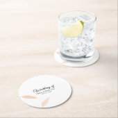 Waterverf Pampas Leaf Silhouette Wedding Ronde Kartonnen Onderzetter (Insitu)