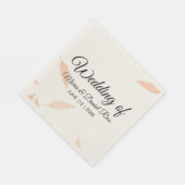 Waterverf Pampas Leaf Silhouette Wedding Servet (Hoek)