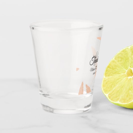 Waterverf Pampas Leaf Silhouette Wedding Shot Glas (Links)