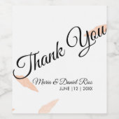 Waterverf Pampas Leaf Silhouette Wedding Wijn Etiket (Enkel label)