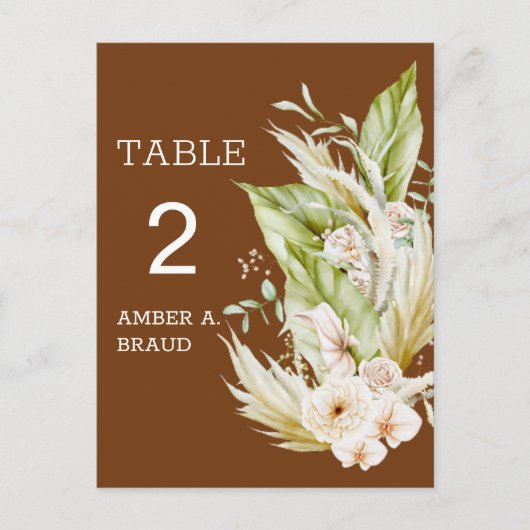 Waterverf Pampas Poster Briefkaart (Voorkant)