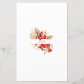 Waterverf Pampasgras Witte Bloemen Trouwmenu (Achterkant)