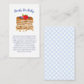 Waterverf Pancake Blue Gingham Baby shower boeken Informatiekaartje (Voorkant / Achterkant)