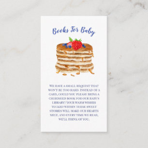 Waterverf Pancake Blue Gingham Baby shower boeken Informatiekaartje
