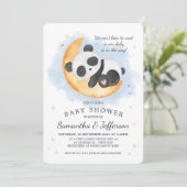 Waterverf Panda Baby shower Kaart (Staand voorkant)
