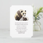 Waterverf panda baby shower. Schattige beer Kaart (Staand voorkant)