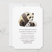 Waterverf panda baby shower. Schattige beer Kaart (Voorkant)