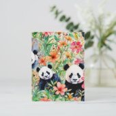 Waterverf Panda Beer Briefkaart (Staand voorkant)