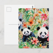 Waterverf Panda Beer Briefkaart (Voorkant / Achterkant)