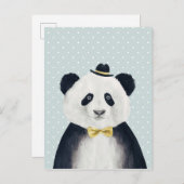 Waterverf Panda Beer Briefkaart (Voorkant / Achterkant)