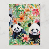 Waterverf Panda Beer Briefkaart (Voorkant)