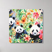 Waterverf Panda Beer Canvas Afdruk (Voorkant)