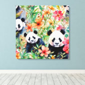 Waterverf Panda Beer Canvas Afdruk (Insitu (Houten vloer))