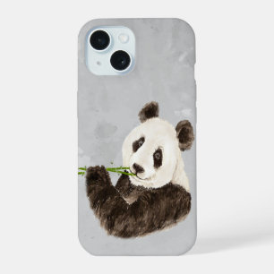 Waterverf Panda Beer Cute Asian Animal Natuur Art iPhone 15 Case