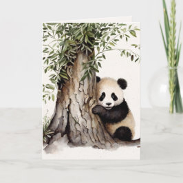 Waterverf Panda Beer door Tree Kaart