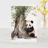 Waterverf Panda Beer door Tree Kaart (Gele Bloem)