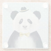 Waterverf Panda Beer Glazen Onderzetter (Achterkant)
