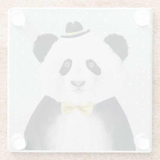 Waterverf Panda Beer Glazen Onderzetter (Achterkant)