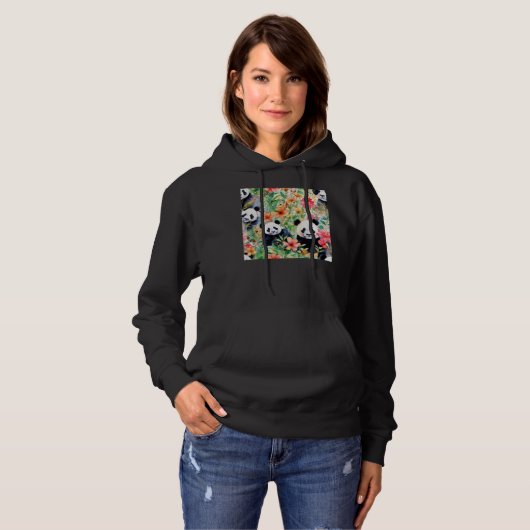 Waterverf Panda Beer Hoodie (Voorkant volledig)