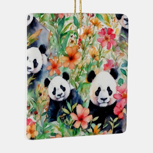 Waterverf Panda Beer Keramisch Ornament (Rechts)