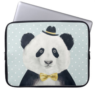 Waterverf Panda Beer Laptop Sleeve