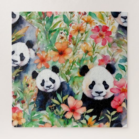 Waterverf Panda Beer Legpuzzel (Verticaal)