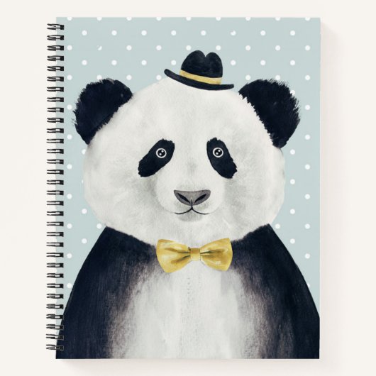 Waterverf Panda Beer Notitieboek (Voorkant)