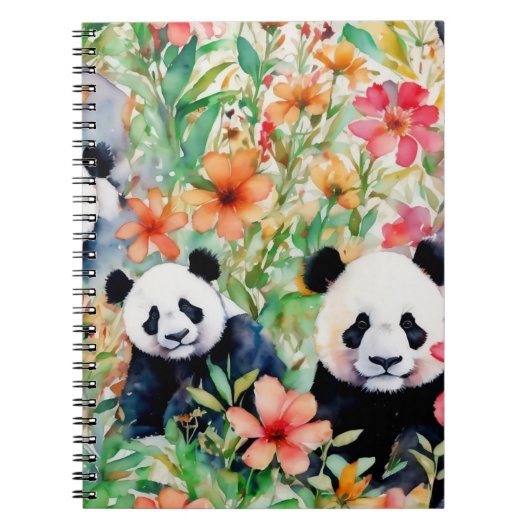 Waterverf Panda Beer Notitieboek (Voorkant)