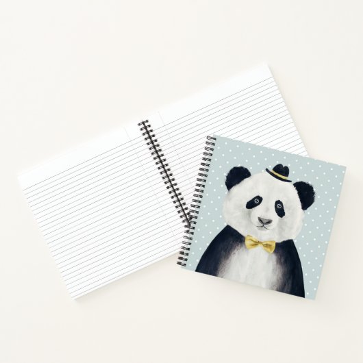 Waterverf Panda Beer Notitieboek (Binnen)
