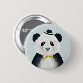 Waterverf Panda Beer Ronde Button 5,7 Cm (Voorkant /achterkant)