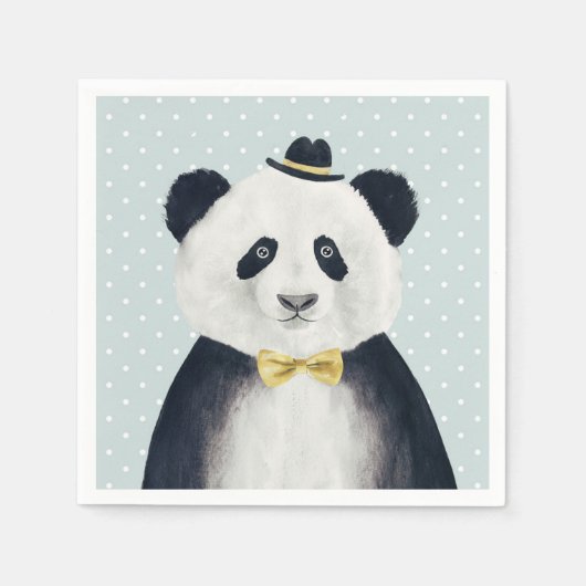 Waterverf Panda Beer Servet (Voorkant)