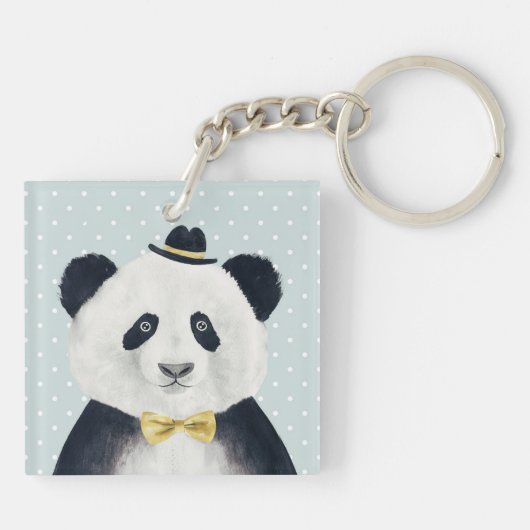 Waterverf Panda Beer Sleutelhanger (Achterkant)