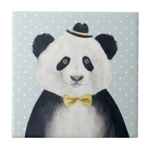 Waterverf Panda Beer Tegeltje