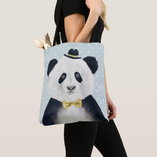 Waterverf Panda Beer Tote Bag (Dichtbij)
