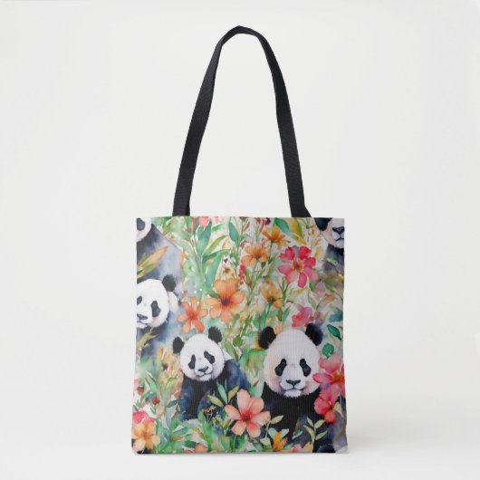 Waterverf Panda Beer Tote Bag (Voorkant)