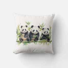 Waterverf Panda Beer Triplets Kussen