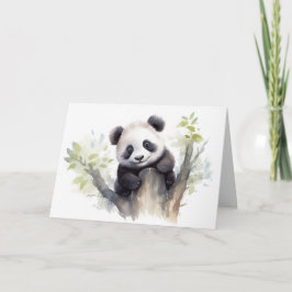 Waterverf Panda Beer Verjaardag Kaart