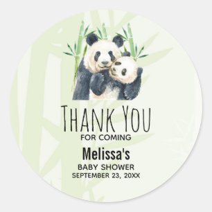 Waterverf Panda Beren Baby shower dank u Ronde Sticker
