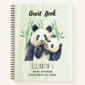 Waterverf Panda Beren Baby shower Gastenboek Notitieboek (Voorkant)