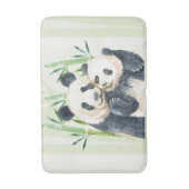 Waterverf Panda Beren Mam en Baby in Bamboo Badmat (Voorkant Verticaal)