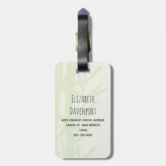 Waterverf Panda Beren Mam en Baby in Bamboo Bagagelabel (Achterkant verticaal)