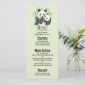 Waterverf Panda Beren Mam en Baby in Bamboo Kaart (Staand voorkant)