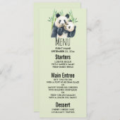 Waterverf Panda Beren Mam en Baby in Bamboo Kaart (Voorkant / Achterkant)