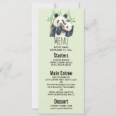 Waterverf Panda Beren Mam en Baby in Bamboo Kaart (Voorkant)