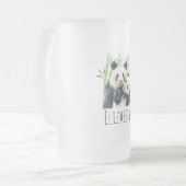 Waterverf Panda Beren Mam en Baby in Bamboo Matglas Bierpul (Voorkant links)