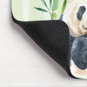 Waterverf Panda Beren Mam en Baby in Bamboo Muismat (Hoek)