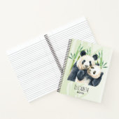 Waterverf Panda Beren Mam en Baby in Bamboo Notitieboek (Binnen)